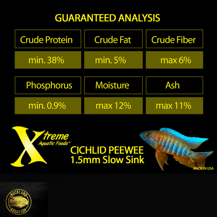 Xtreme Cichlid PeeWee ™-1.5 slow-sinking pellet FREE SHIPPING