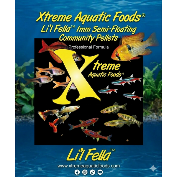 Li’L Fella™ – 1mm Semi-Floating Community Pellet | Xtreme Aquatic Foods